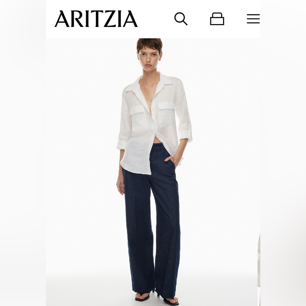 Aritzia Babaton Utility Linen Shirt - New without tags